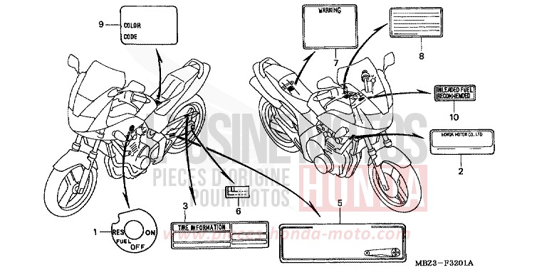 WARNETIKETT (2) von Hornet S FORCE SILVER METALLIC (NH411) von 2000